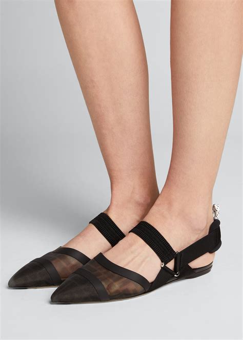 fendi colibri slingback flats